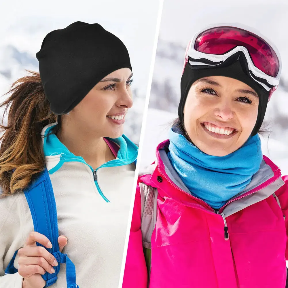 Women's Winter Ponytail Beanie Hat for Skiing, Running, and Outdoor Activities