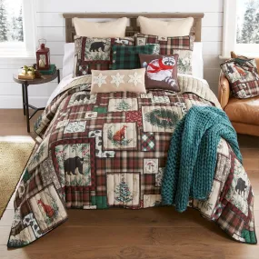 Woodland Christmas Quilted Bedding Set - Twin