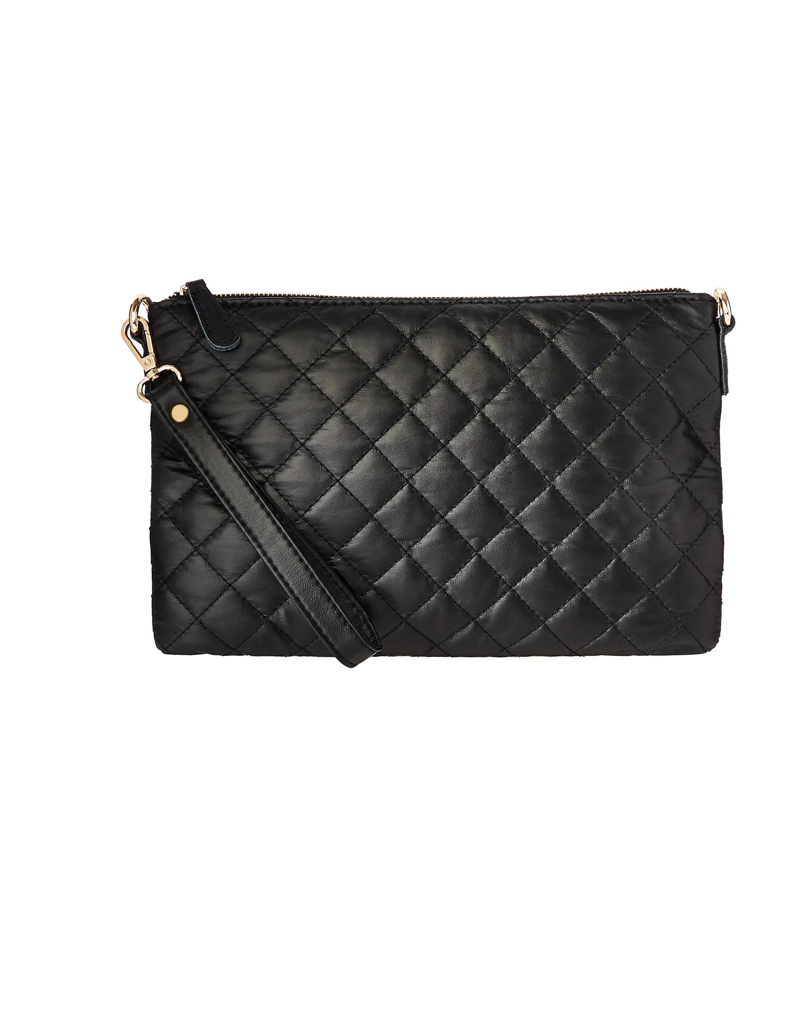 Zena Quilted Crossbody Bag | Black