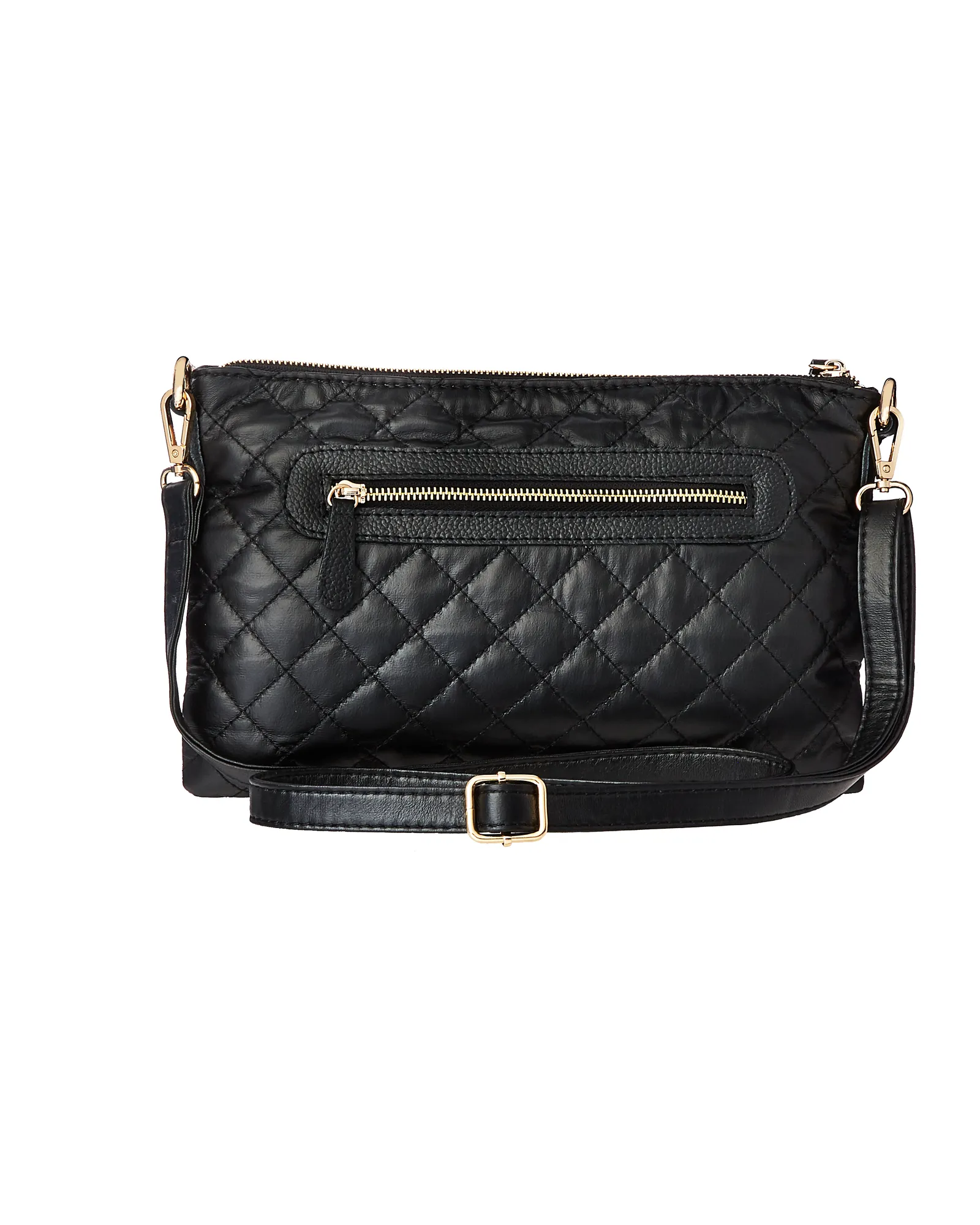 Zena Quilted Crossbody Bag | Black